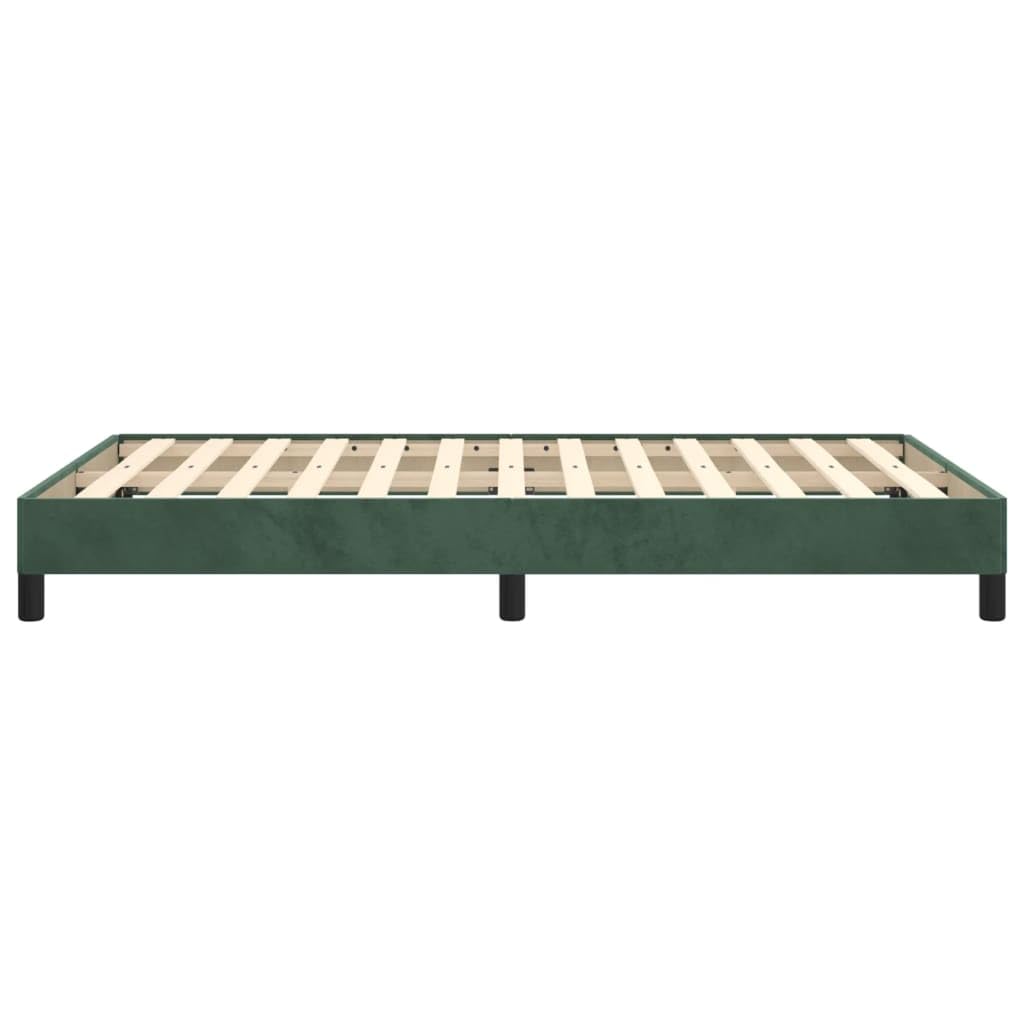 vidaXL Polsterbett, Bett Bettgestell mit Lattenrost, Schlafzimmerbett Doppelbett mit Stützbeinen, Bettrahmen Schlafzimmermöbel, Dunkelgrün 120x200cm Samt