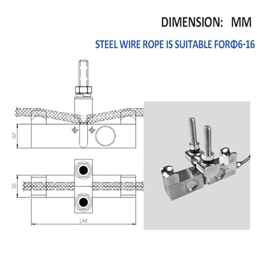 Medición peso cable alambre transductor JHPY-1 y limitador fuerza tensión lateral 1000kg 2