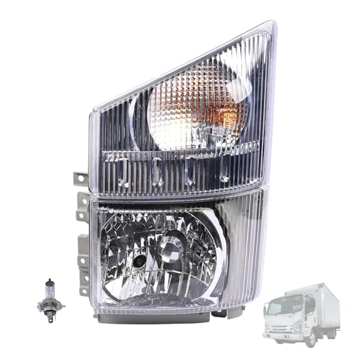 Getfarway Headlight & Corner Lamp Left Driver Side Fit for ISUZU NPR NQR NPR-HD NRR 2008-2020 Headlights Assembly 8975851712 8975851702 Adaptable Headlight Height Adjustment
