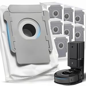 Retoo Lot de 8 sacs d'aspirateur de rechange compatibles avec iRobot Roomba i3+ i4+ i5+ J5+ I7 j7+ Clean Base Station d'aspiration Pièces de rechange