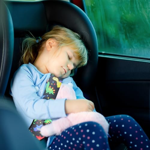 Gurtpolster Kinder,Gurtschutz Kinder Auto,Autogurt Polster,Gurtschoner Kindersitz Gurtpolster Dinosaurier,Sicherheitsgurt Set,Kindergurt,Anschnallgurt für Abschnallschutz,Langlebig Autogurt Polster