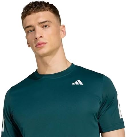 adidas Men's Club 3-Stripe Tennis Tee - Aurora Ivy (Medium) - Image 3