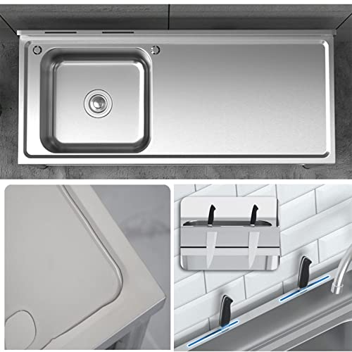 Évier de cuisine autoportant une cuve lavabo utilitaire avec établi