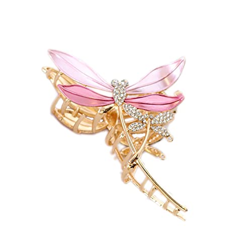 Metal Big Hair Claw Clips, Dragonfly Lotus Rose Shiny Rhinestone Nonslip Hair Jaw Clips Hair Catch Barrette Clamp Hair Accessories For Women Girls #TOP6