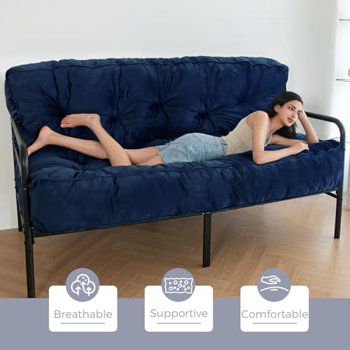Maxyoyo 8 Inch Futon Mattress Queen Size, Extra Thick Futons Sofa Couch Bed, Velvet Floor Mattress For Adults thumb #2