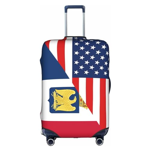 Travel Luggage Cover America Flag And French Flag Fashion Washable Baggage Suitcase Protector Fit For Luggage Medium