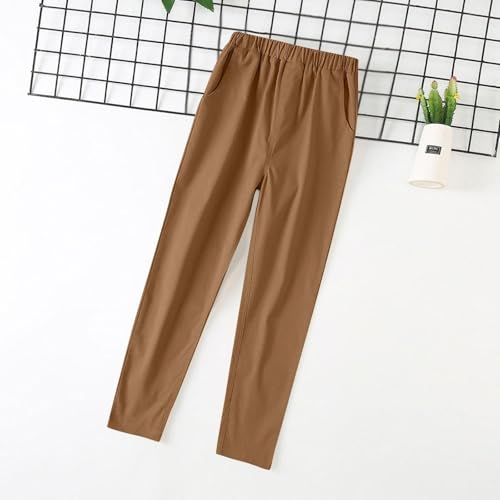 Boy School Uniform Pants Formal Casual Pants Elastic Waist Pant Straight Leg Chino Pant Pull on Trouser with Pockets4