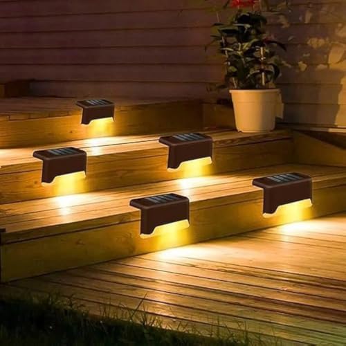 Image of Solar Light for Outdoor Garden, Waterproof LED Light for Stair, Deck, Pool, Patio, Fence, Gate, Yard, Floor, Step, Railing, Window and Balcony Pathway Decoration