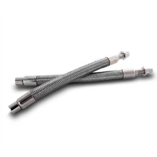 Pacific Dualies 18000 7 Inch Braided Stainless Steel Valve Stem Extension System - Set Of 2 #TOP1