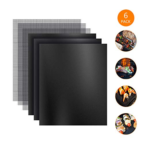 Wayin Estera de Barbacoa, 40x33CM Alfombrilla Reutilizable de BBQ Horno Fácil de Limpiar para Gas, carbón, Parrilla