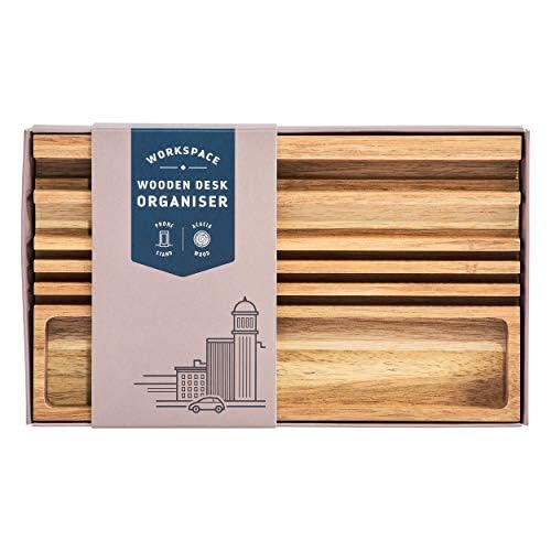 Gentlemen’s Hardware Wooden Desk Organiser with Phone Stand, Contains storage for pens business cards and other small items - Image 2