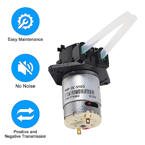 Image of 2Pcs DC 12V Peristaltic Pump DIY Small Liquid Dosing Pump for Aquarium Lab Analytical - Black