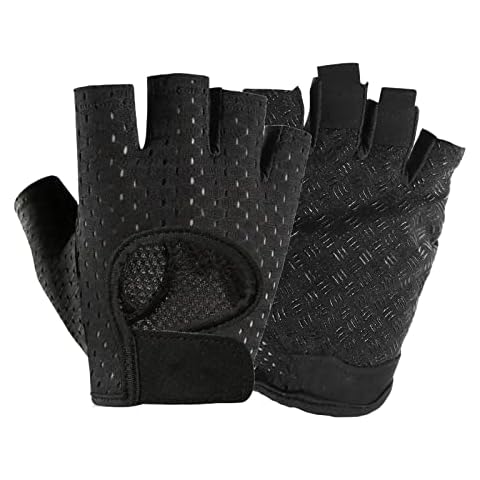 1 Pair Fitness Lightweight Breathable Lifting Gym Gloves with Wrist Belt with Stretch Back Mesh for Men & Women Home Gym (Size L) Cover