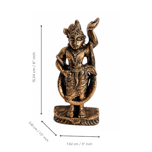 Image of eCraftIndia Lord Shrinathji Idol | Antique Finish Shrinathji Statue | Decorative Spiritual Showpiece for Home Decor & Gifting | Hindu God Murti for Temple & Living Space
