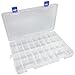 DUOFIRE Plastic Organizer Container Storage Box Adjustable Divider Removable Grid Compartment for Jewelry Beads Earring Container Tool Fishing Hook Small Accessories(34 Grids, White X 1)