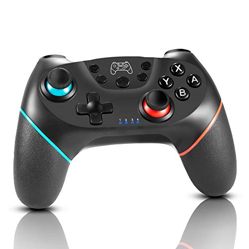 HOPLAZA Manette pour Nintendo Switch, Manette sans Fil avec Fonction de Gyro Axis Double Shock Vibration Gamepad pour Nintendo Switch