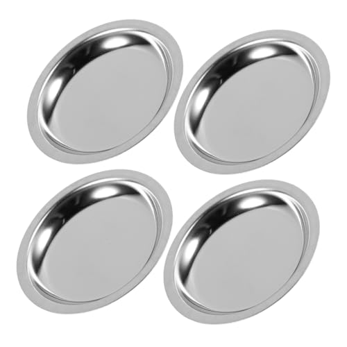 Ciieeo 4pcs Stainless Steel Tea Bag Tea Saucer for Home Hotel Tearoom Drip Prevention Easy Cleaning Versatile Beverage for