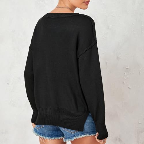 Image of Women American Flag Sweater Loose Vintage USA Sweatshirt Long Sleeve Crewneck Hollow Out 4th of July Jumper