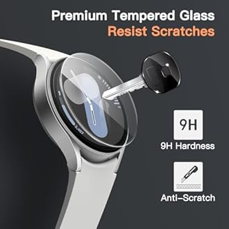 JETech Screen Protector for Samsung Galaxy Watch 7/6 44mm, Tempered Glass Anti-Scratch, HD Clear, 3 Pack