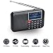 Produktbild Covvy tragbarer FM-MP3-Radiolautsprecher, Notfall-Taschenlampe, unterstützt Micro-TF-Karte/USB-Disk, Timing-Abschaltfunktion, speichert Stationen automatisch (schwarz)