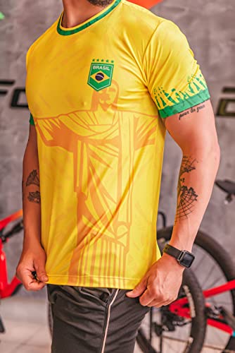 Camisa Seleção Brasileira Masculina 2022 Torcedor Cristo Redentor (M)