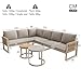 ZIDEY Gartenlounge-Set mit verstellbare Beine, Gartensofa-Set für 5-6 Personen, Outdoor-modular Sofa mit Couchtisch, Gartenmöbel-Set, Loungemöbel, Balkonset, wetterfest,Beige