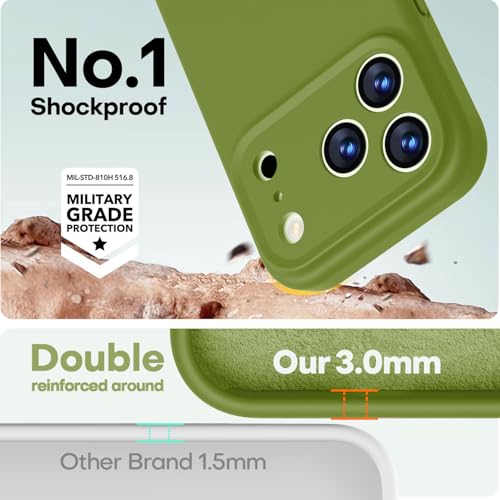 Image of LOVE 3000 Designed for iPhone 17 Pro Case, Premium Silicone [Compatible with Magsafe][Soft Anti-Scratch Microfiber Lining] Shockproof Protective Phone Case for Men Women 6.3 inch, Cedar Green