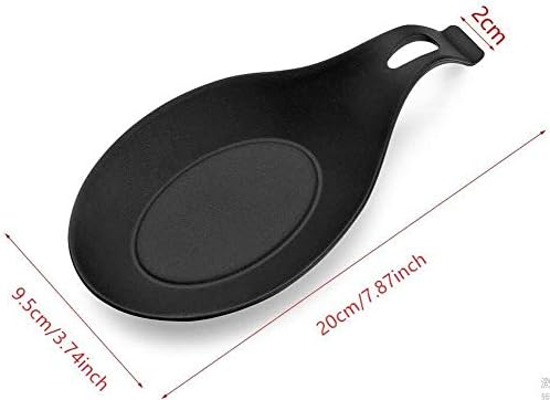 Rest Kitchen Silicone Spoon Silicone Scoop Bracket Stand Heat Resistant Spoon Shelf Utensil Spatula Holder Blcak 3PCS