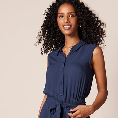 Image of Amazon Essentials Women's Sleeveless Summer Shirtdress, Relaxed-Fit Woven Shirt Dress