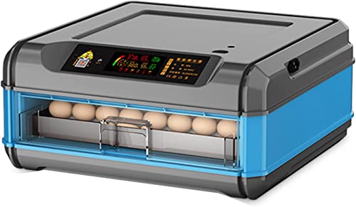 ZWJAX Brutmaschine Vollautomatisch Led Eierlicht Temperaturgesteuert Geräuscharm Geflügel Eier Inkubator Für Hühner Enten Gänse,Blau Cover