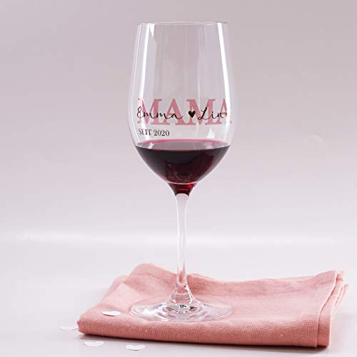 Foto von Herz & Heim® Weinglas für Mama mit Aufdruck - Muttertagsgeschenk