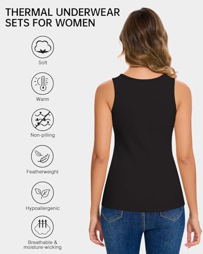 Image of Thermal Underwear Tank Top Fleece Shirt Cami Sleeveless Thermal Top Warm Undershirt Base Layer Women Cold Weather