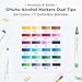 Ohuhu Alcohol Markers Brush Tip, AP Certificated 24 Basic Colors Double Tipped Alcohol Based Art Marker Set for Artist Sketching Adult Coloring Illustration - Brush and Fine Dual Tips - Honolulu B