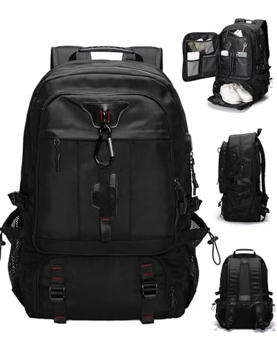 [Yometree] 登山リュック 60L 大容量 防水 バックパック 軽量 拡張機能大容量 靴収納 USB充電ポート付き アウトドア旅行 防災 多機能通気性