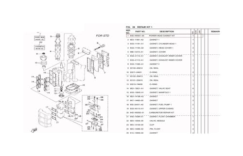 Image of Crankshaft & Power Head Rebuild Kit STD 64D Fit for 2-Stroke 150HP 175HP 200HP Outboard Engine