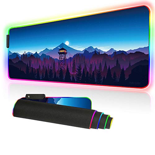 Imegny RGB Gaming Mouse Pad, Extended Large Size Led Mouse Mat Natural Rubber Soft Pad for Professional Gamers (80x30Â rg gaota 009)