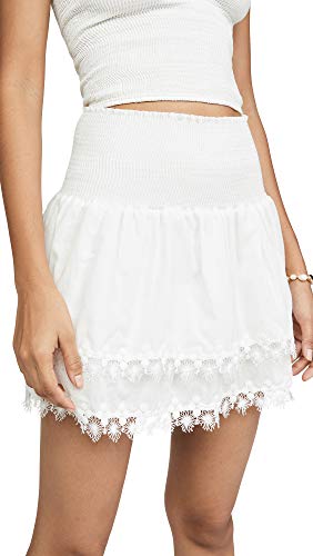 Peixoto Women s Ruffle Miniskirt, White, S