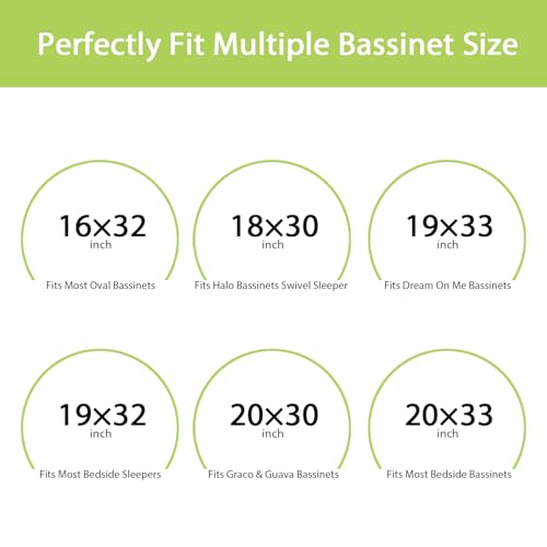 Image of Little Grape Land Bassinet Sheets for Baby Boys Girls 3 Pack, 33 inch x 18 inch Extra Soft Breathable Fitted Bassinet Sheets, Bedside Sheets Fit for Oval Rectangle and Hourglass Bassinet Mattress (Truck)