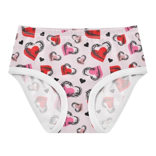 Little Girl Underwear Toddler Panties Kids Undies Valentine's Hearts Soft Cotton Briefs 2T-8Y