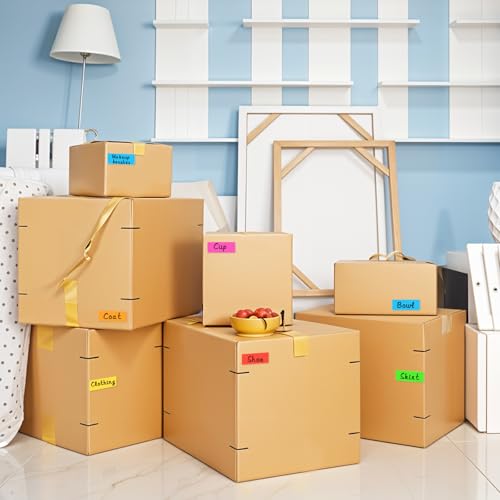 Ptwola 360 Stück Umzugsaufkleber Etiketten Selbstklebend Aufkleber Bunt farbige Ablösbare Adressen Blanko...