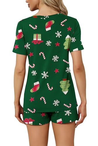 Image of RUBZOOF Women's Short Sleeve Pajama Sets with Pockets Casual V Neck 2 Piece Lounge Sets S-3XL