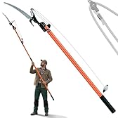 DEUBA® Seghetto Telescopico per Potatura Rami 2in1 Svettatore Cesoia Altezza Max 4 M Cavo in Nylon Segaccio Telescopico
