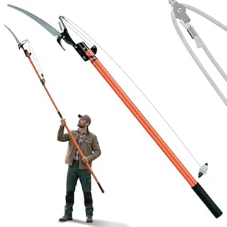 DEUBA® Seghetto Telescopico per Potatura Rami 2in1 Svettatore Cesoia Altezza Max 4 M Cavo in Nylon Segaccio Telescopico
