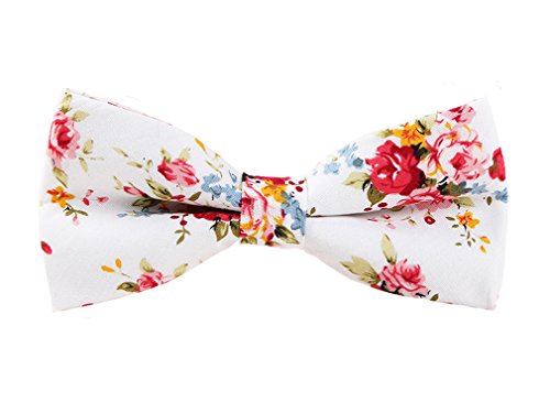 LEVAO Men's Cotton Floral Printing Bow Tie CB068