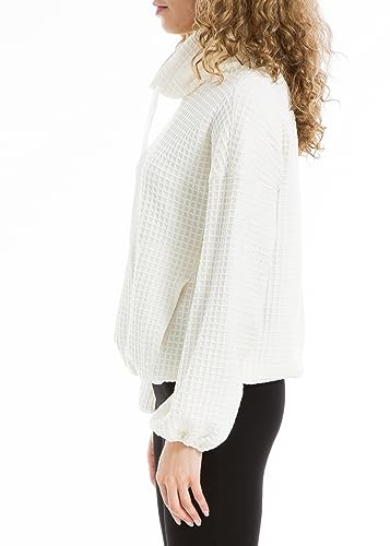 Image of Max Studio womens Max Studio Women's Cowl Neck Long Sleeve Waffle Knit Pullover