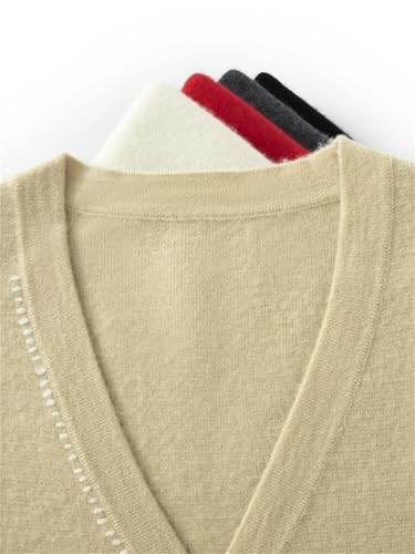 Men Thicken Soft V-Neck Single Breasted Solid Wool Jumper Cardigans2