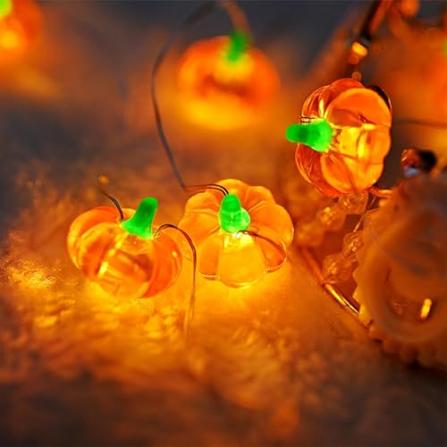 Kürbis Lichterkette Batterie,2M 20 LED Kürbis Herbst Deko Dekoration Innen – Ansicht 3