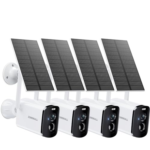 Image of ZUMIMALL 2K Solar Security Cameras Wireless Outdoor - 4 Packs