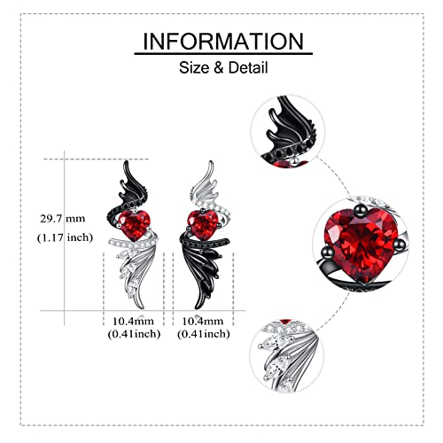 Angel Devil Earrings Sterling Silver Demon Angel Wings Drop Earrings Birthday Mother's Day Jewelry Gifts for Women4