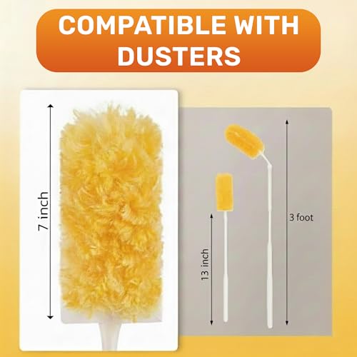 Image of Heavy Duty Duster Refills 30 Pack, 360 Multi Surface Feather Dusters Kit with Extendable 3FT Handle, Disposable Microfiber Dusters for Cleaning Furniture, Blinds, Ceiling Fan & Car